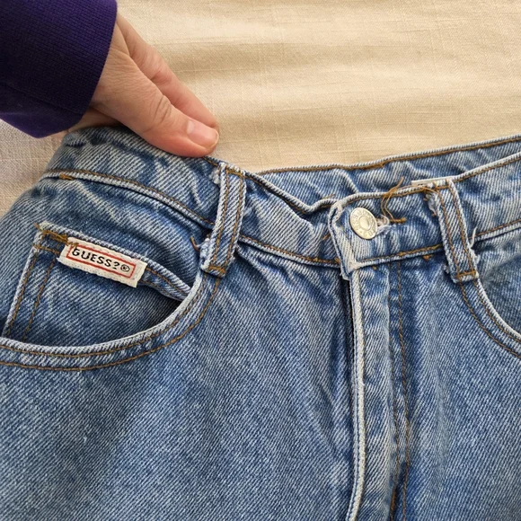 Vintage Guess 24 Inch Waist Blue Jeans Kids 14 Petite Womens - Picture 7 of 10